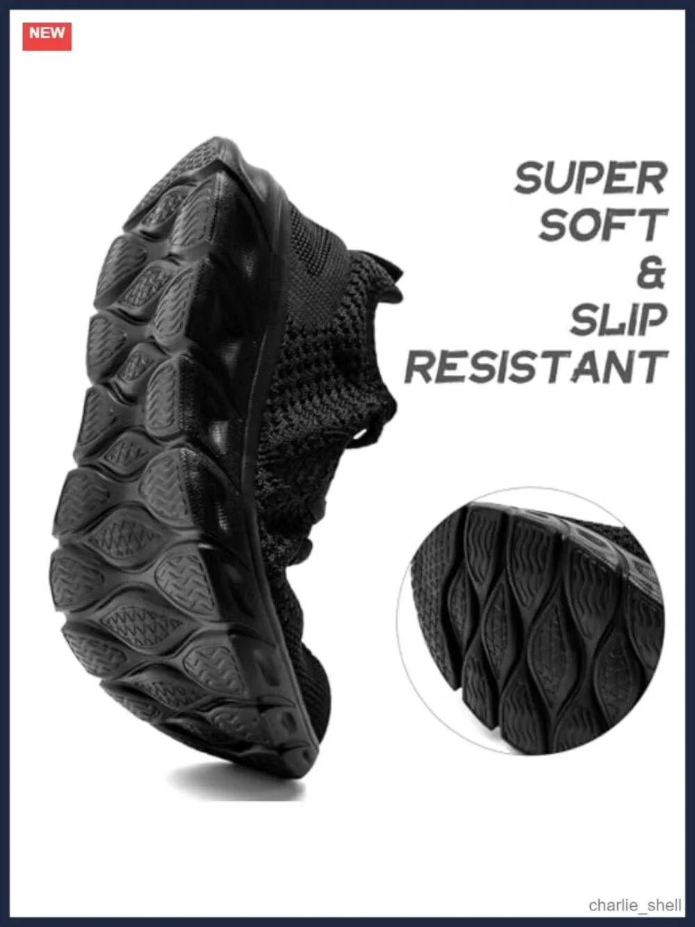 Running Shoes Breathable Mesh Lace-Up Non-Slip EVA Sole Sneakers
